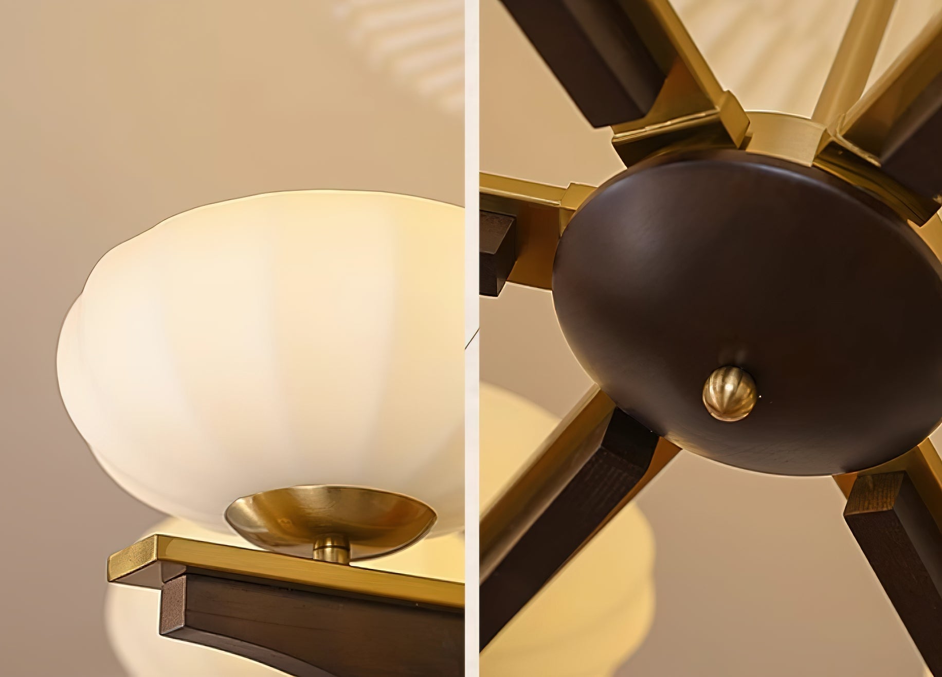 Riley Moderner Kronleuchter aus Holz und Glas-Letslighting
