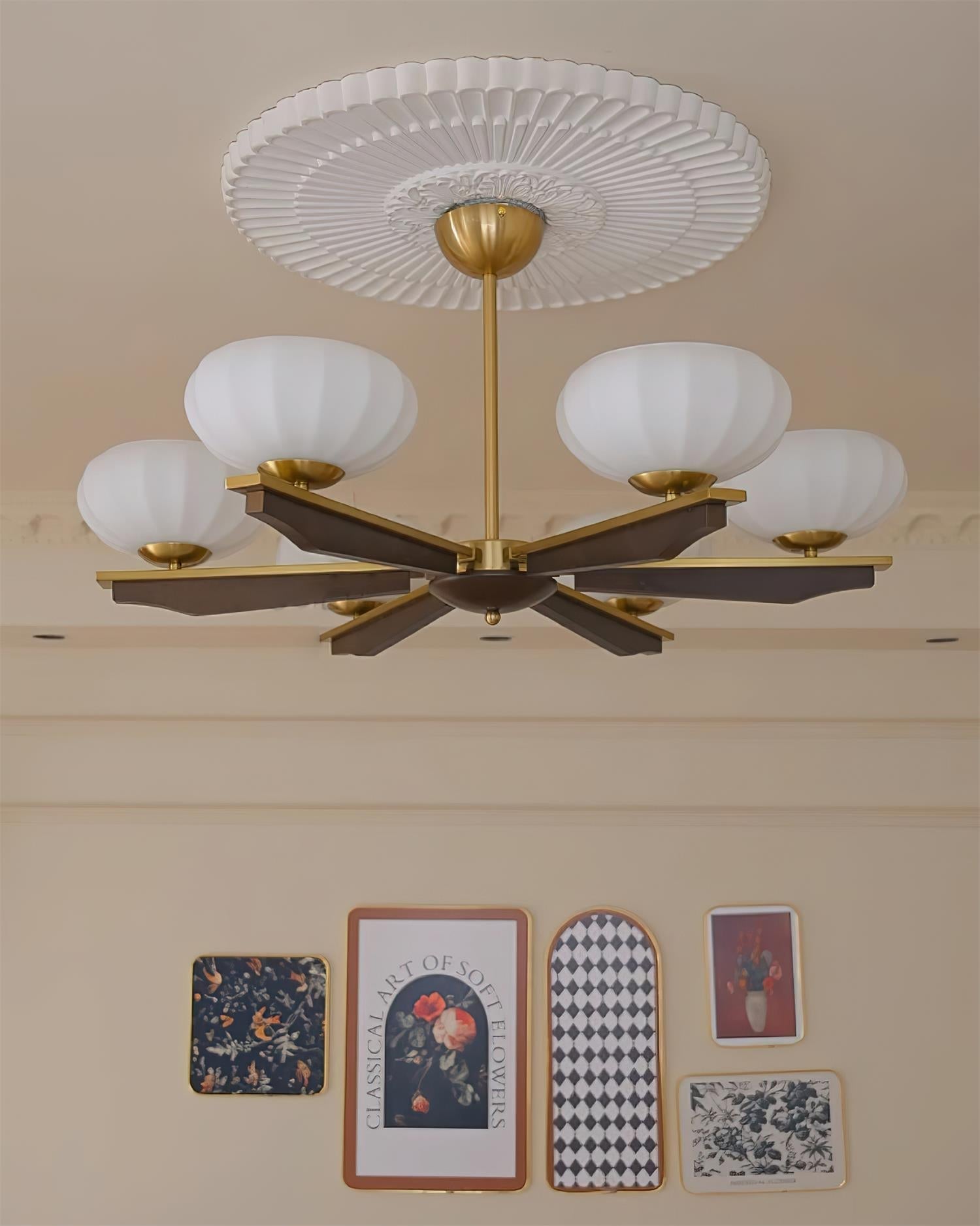 Riley Moderner Kronleuchter aus Holz und Glas-Letslighting