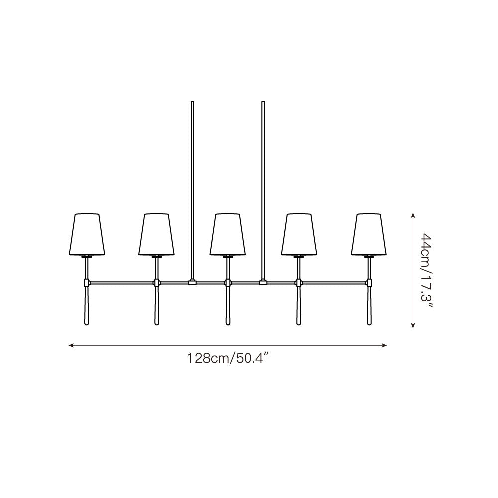 Eurvinen Stoff Vintage Linear Kronleuchter-Letslighting