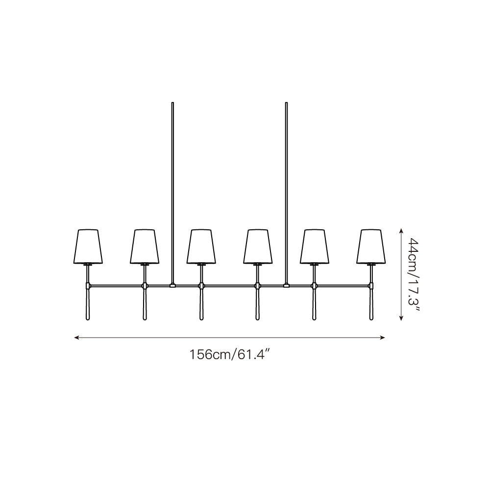 Eurvinen Stoff Vintage Linear Kronleuchter-Letslighting