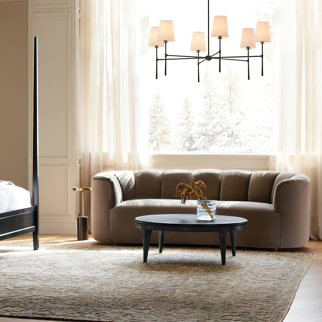 Valea 4/6-flammiger Kronleuchter im Mid-Century-Stil