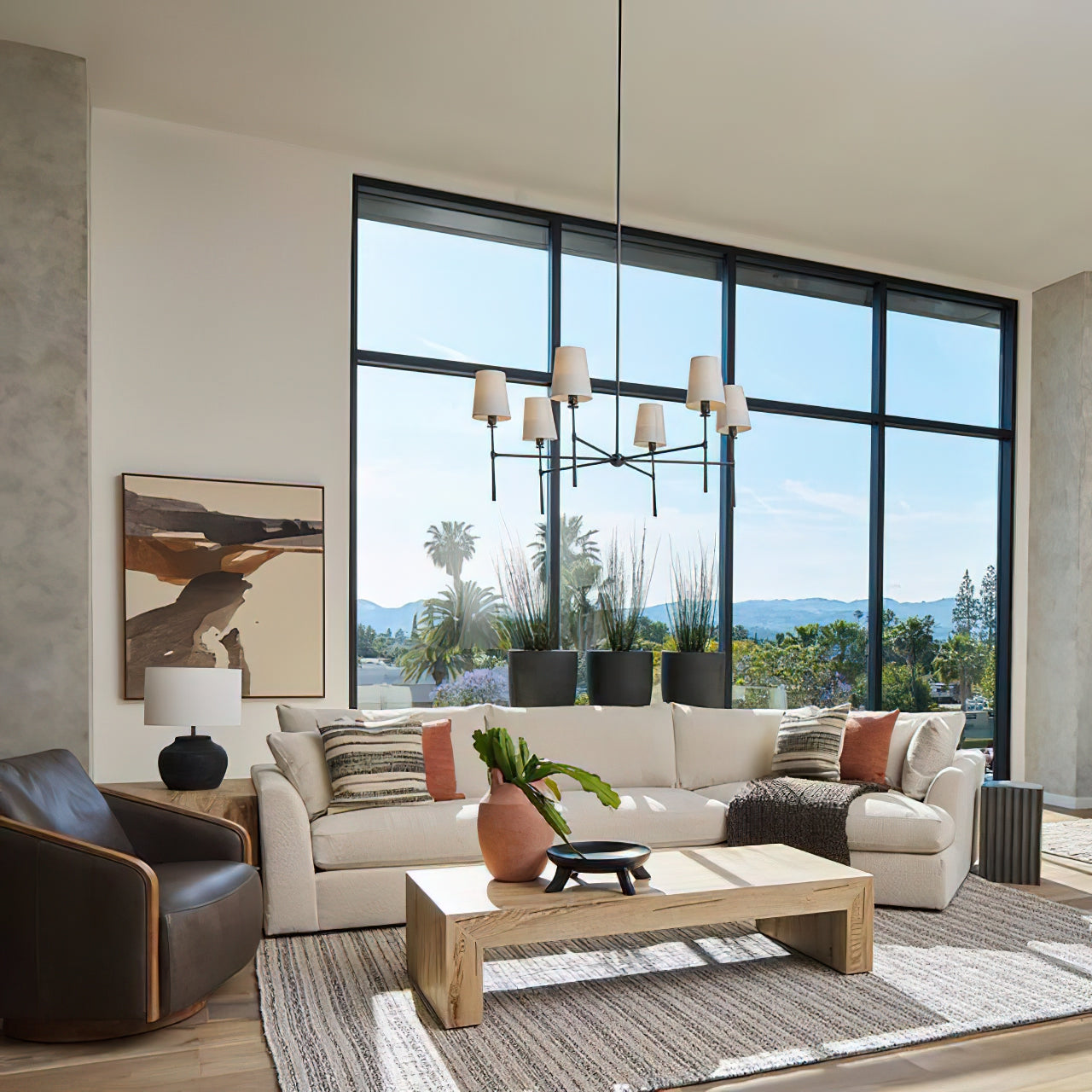 Valea 4/6-flammiger Kronleuchter im Mid-Century-Stil