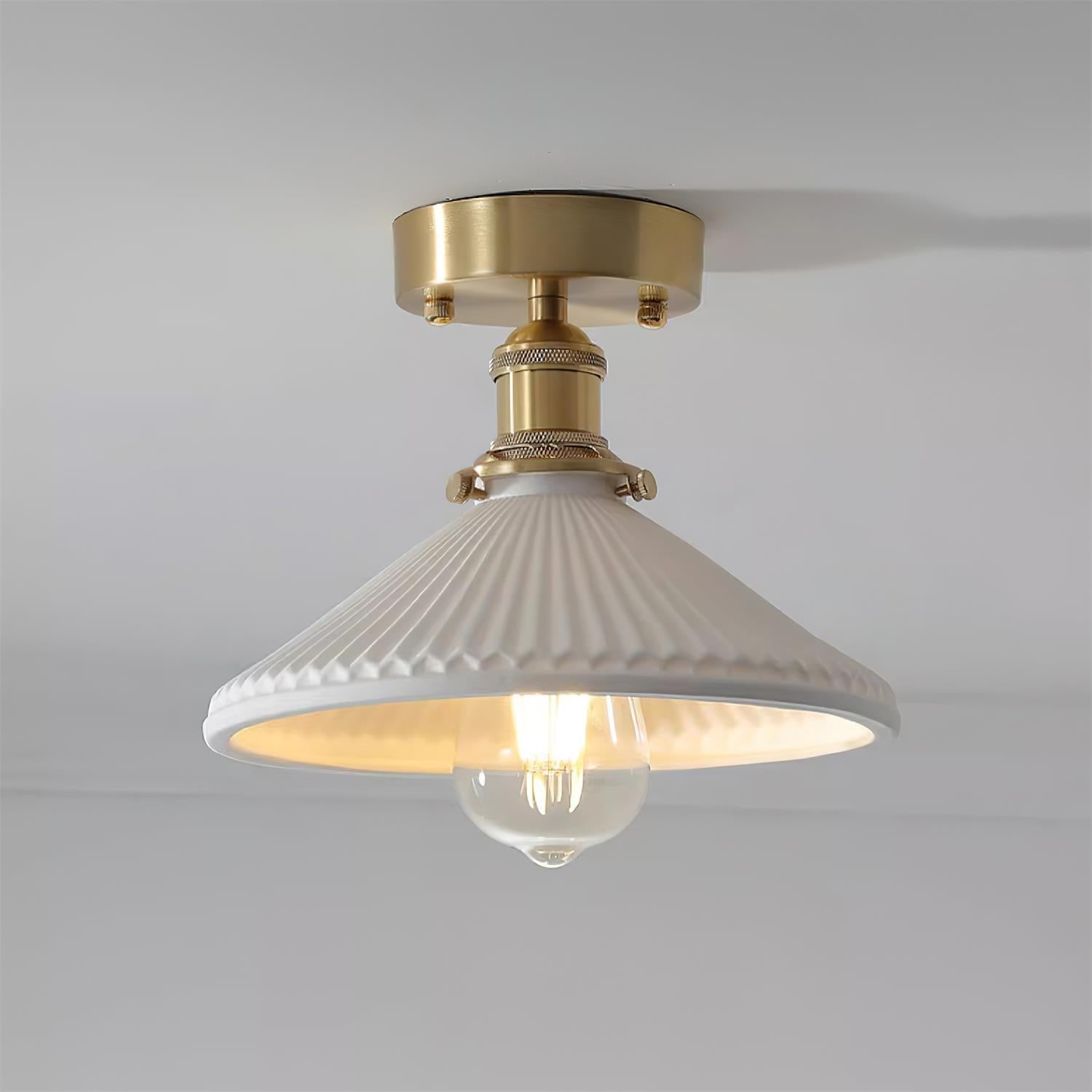 Belmont Vintage Messing & Keramik Deckenleuchte-Letslighting