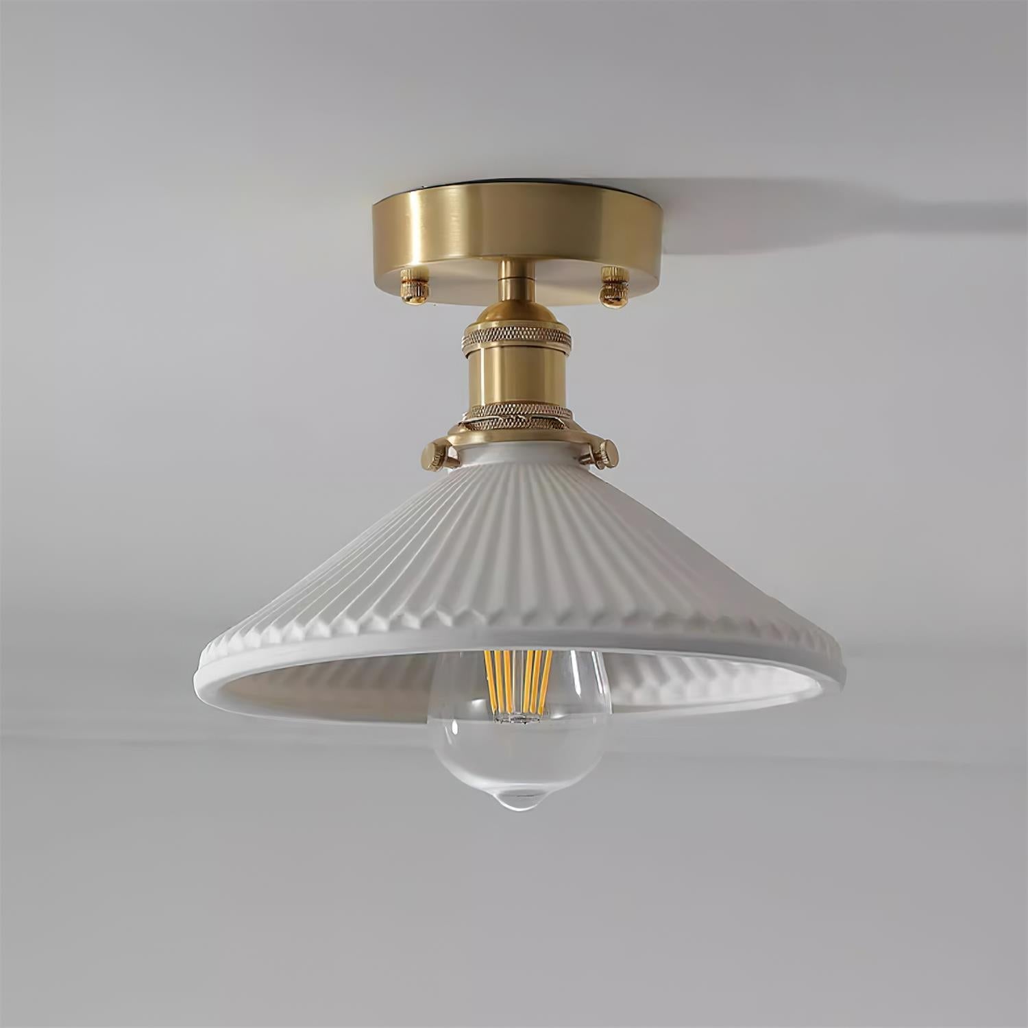 Belmont Vintage Messing & Keramik Deckenleuchte-Letslighting