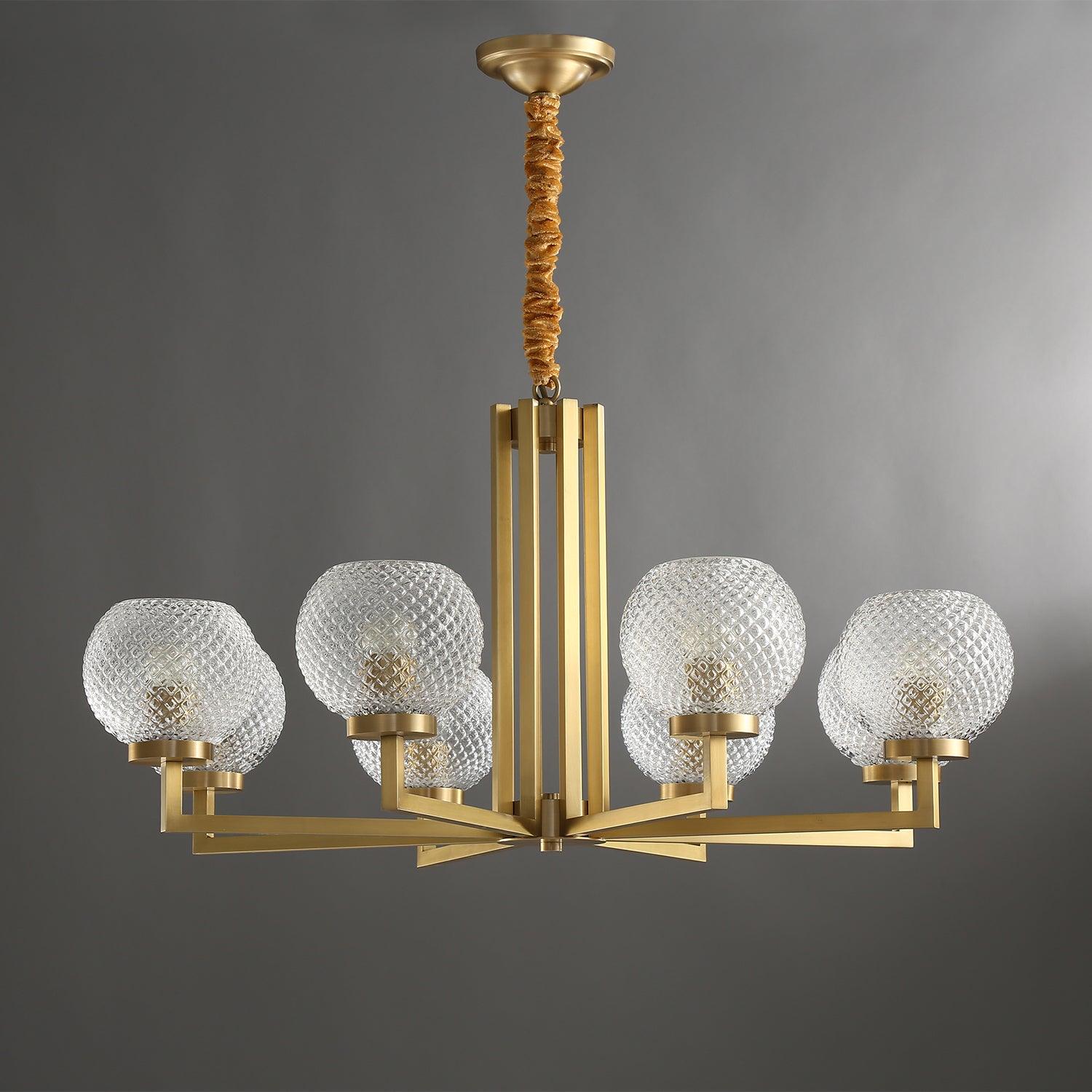 Vera Gerippter Glas-Messing-Kronleuchter-Letslighting
