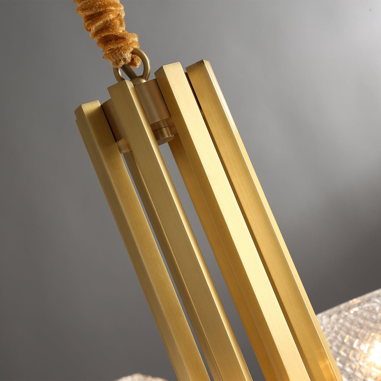 Vera Gerippter Glas-Messing-Kronleuchter-Letslighting