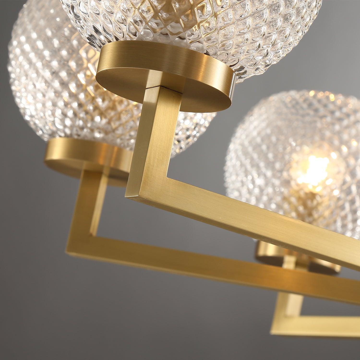 Vera Gerippter Glas-Messing-Kronleuchter-Letslighting