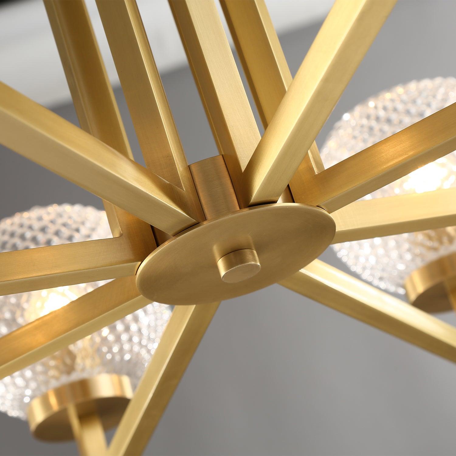 Vera Gerippter Glas-Messing-Kronleuchter-Letslighting