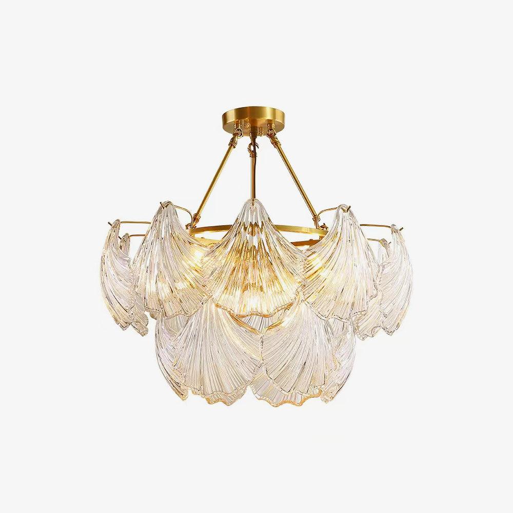 Lustra Deckenleuchte Gerilltes Muschelglas Gold-Letslighting
