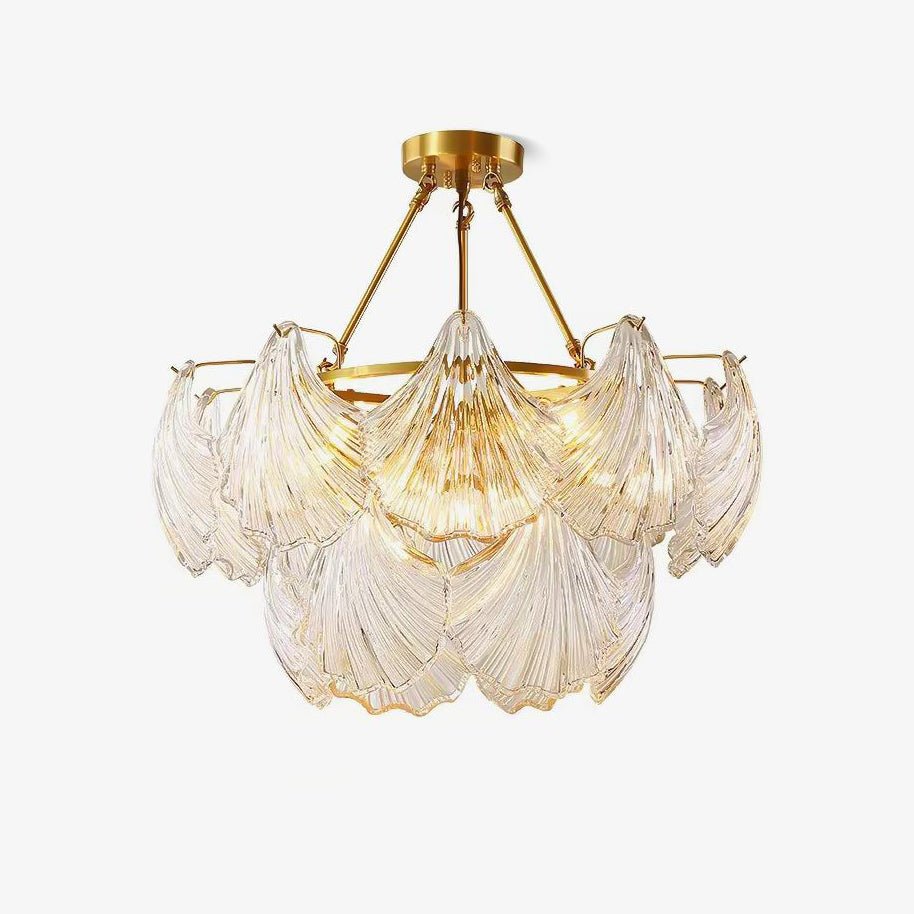 Lustra Deckenleuchte Gerilltes Muschelglas Gold-Letslighting