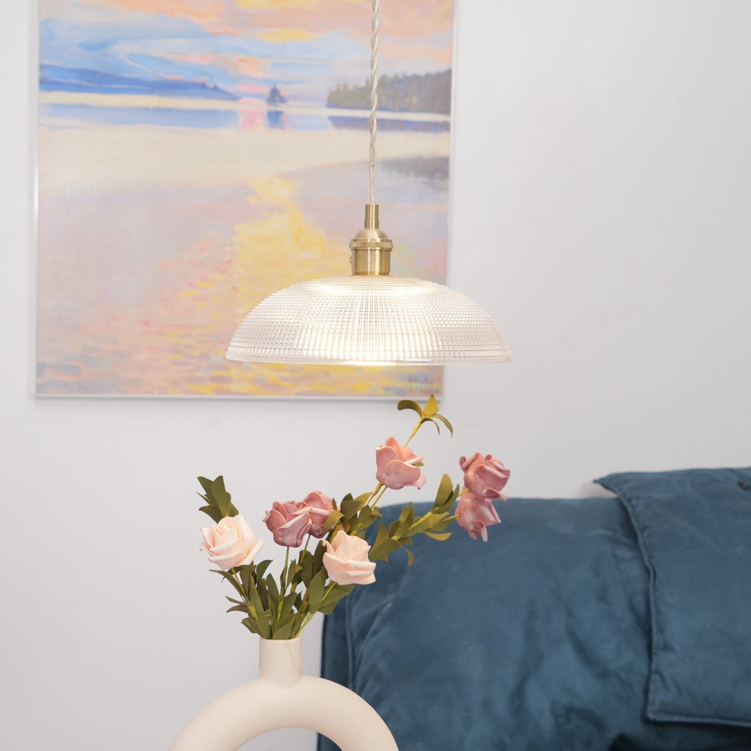 Ribbed Spiral Pendant Light - Blowlighting