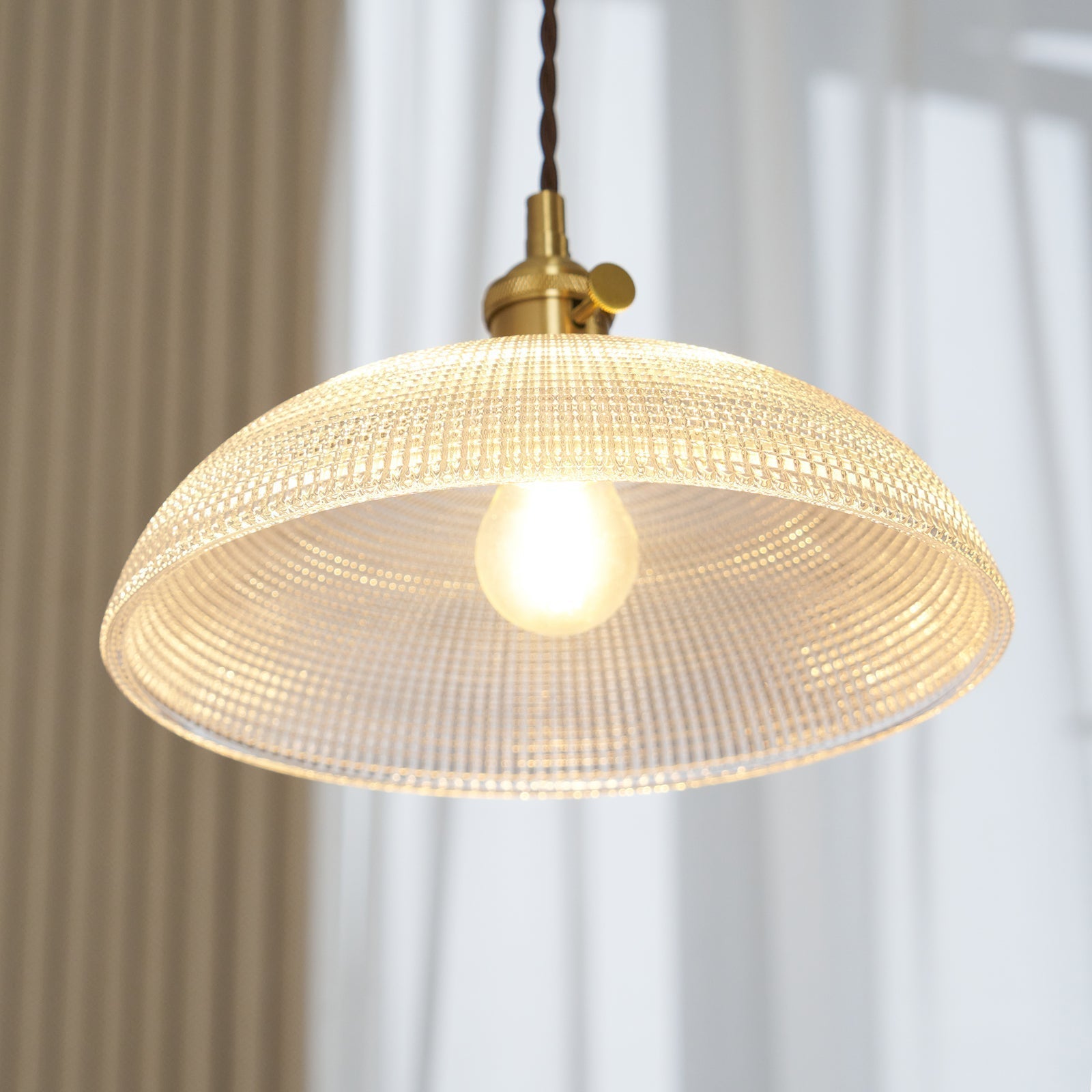 Ribbed Spiral Pendant Light - Blowlighting