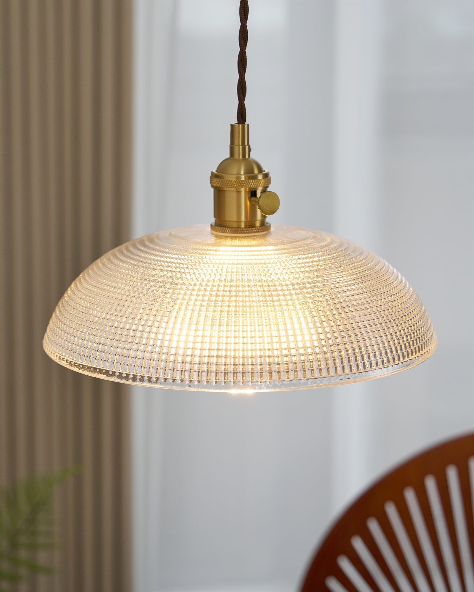 Ribbed Spiral Pendant Light - Blowlighting