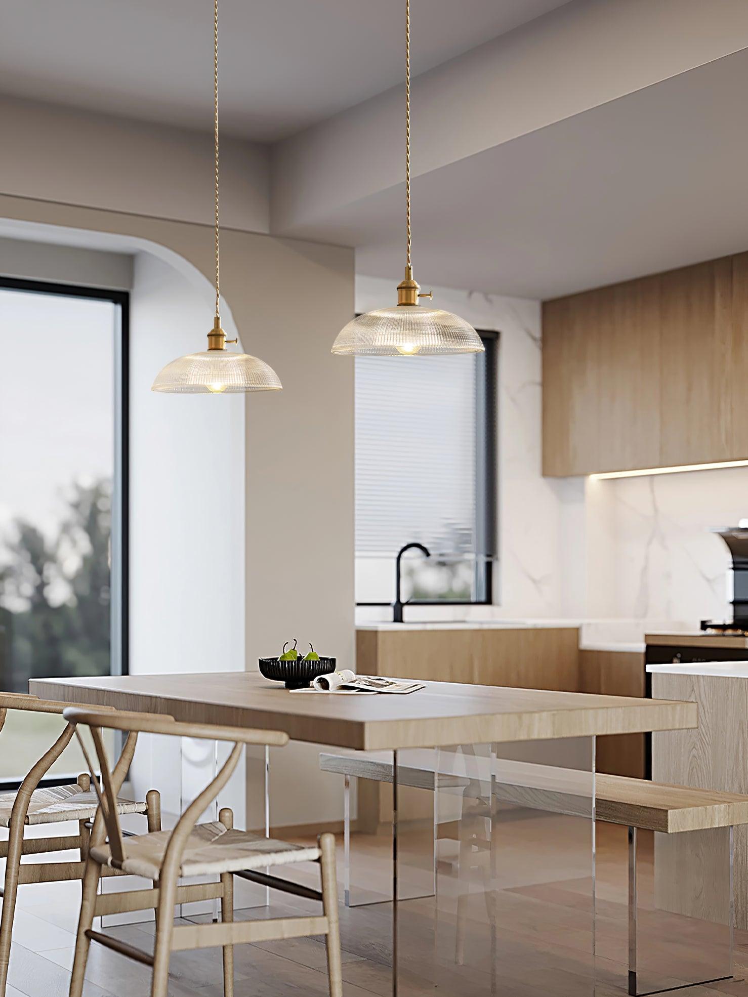 Ribbed Spiral Pendant Light - Blowlighting