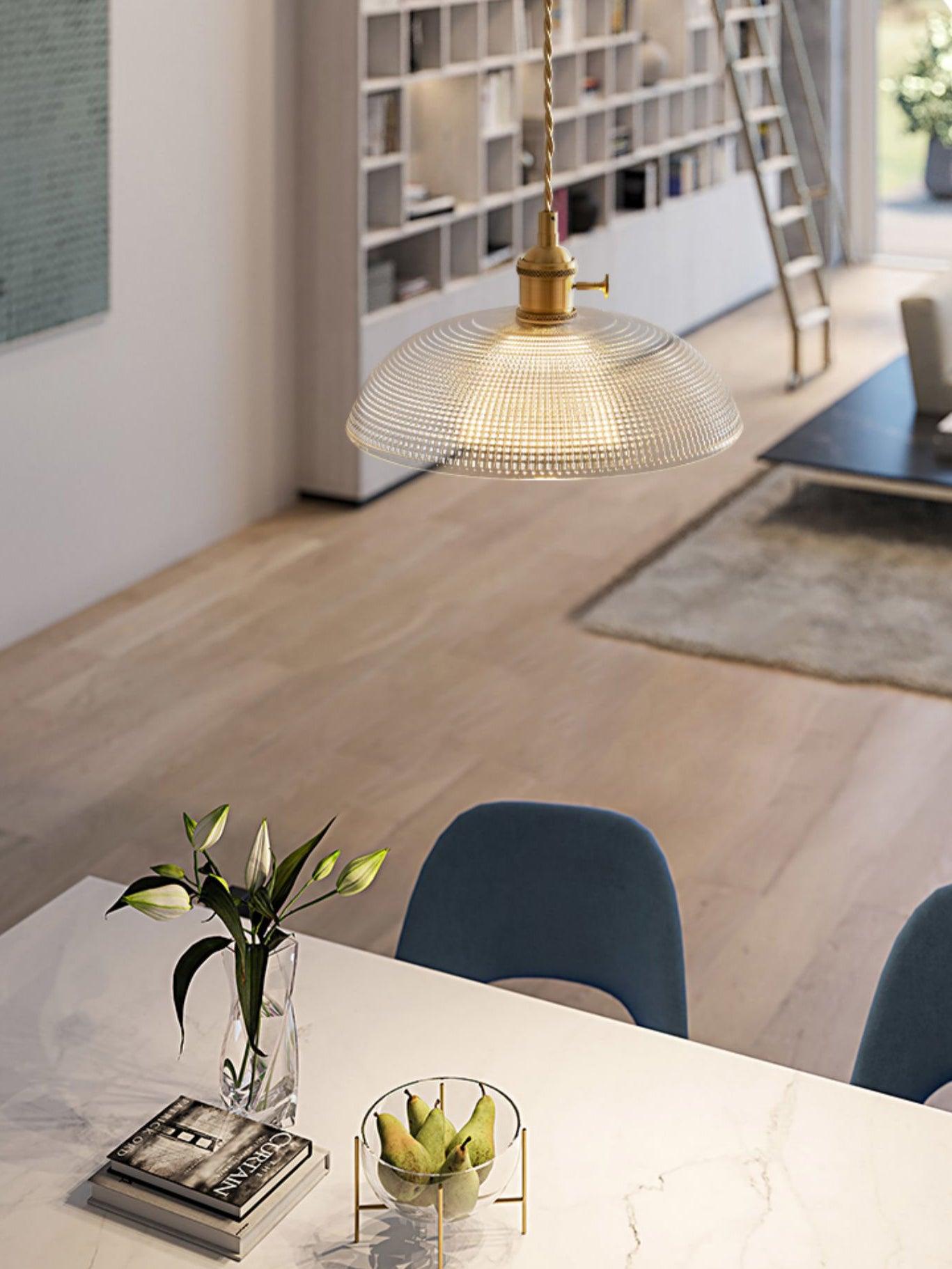 Ribbed Spiral Pendant Light - Blowlighting