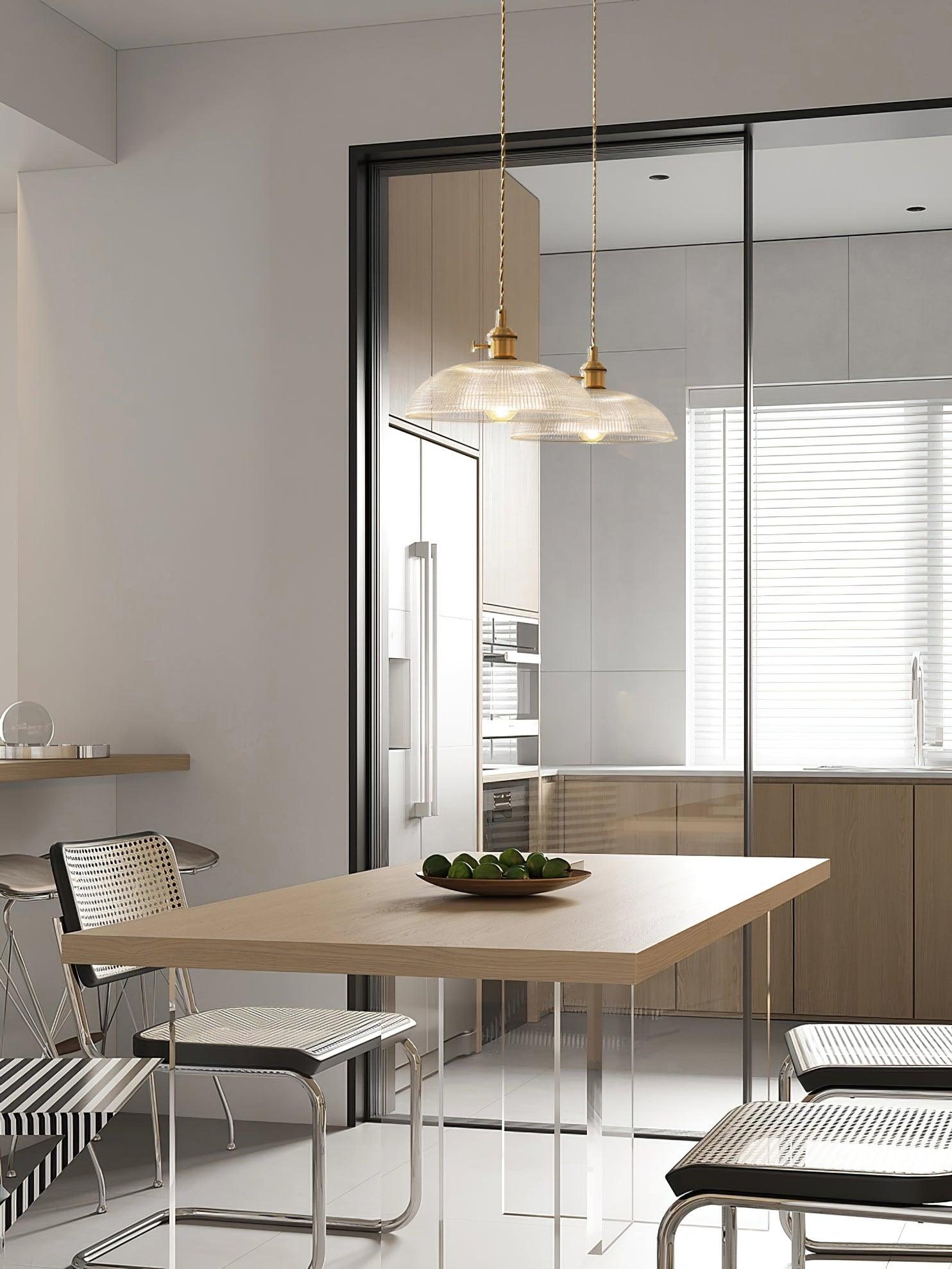 Ribbed Spiral Pendant Light - Blowlighting