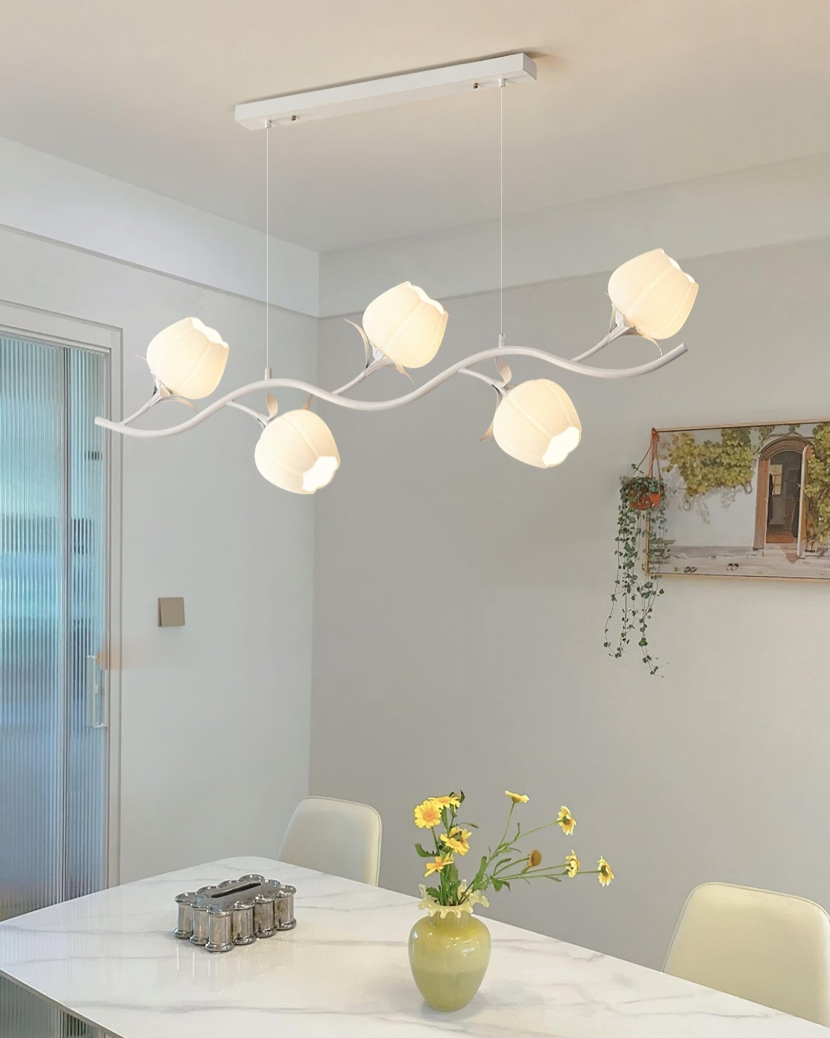 Lustra Eleganter Kronleuchter Blumen-Glas-Letslighting