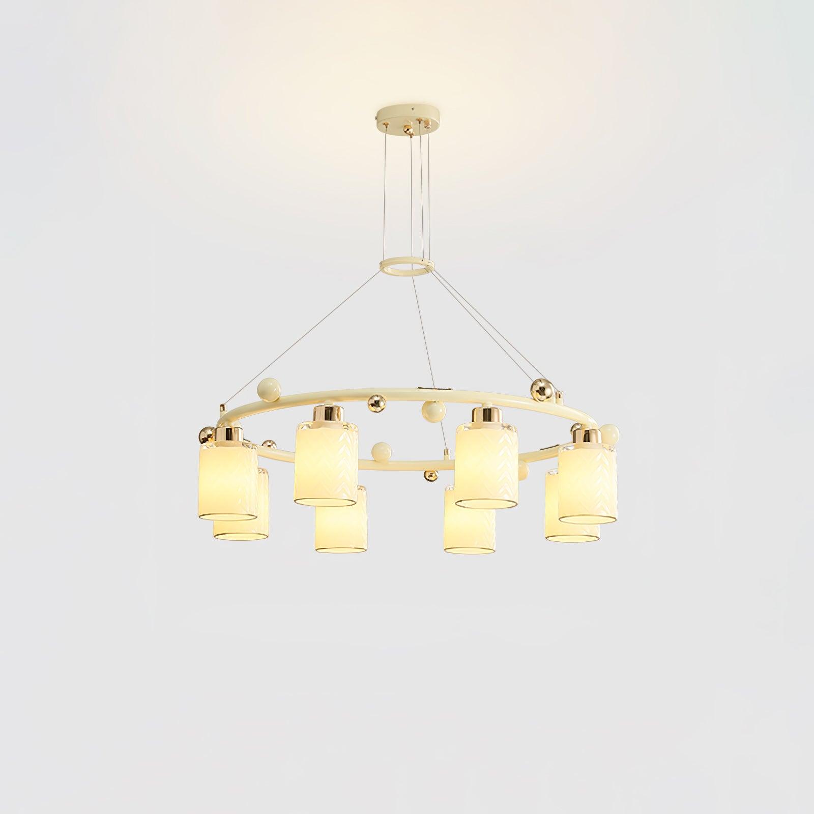 Alsile Japandi Style Glass Chandelier - Blowlighting