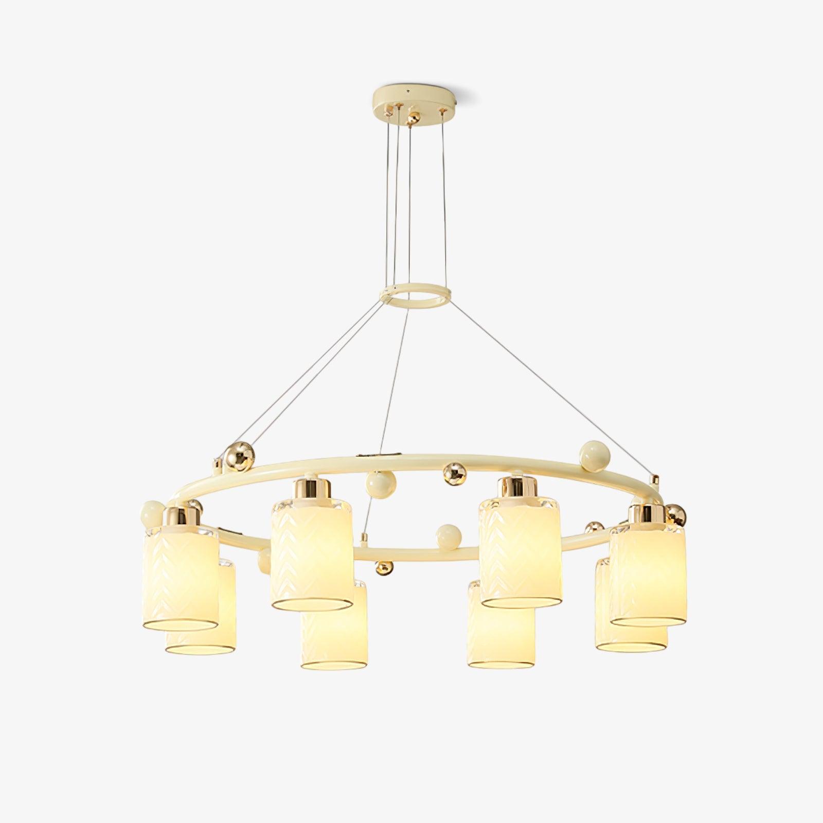 Alsile Japandi Style Glass Chandelier - Blowlighting