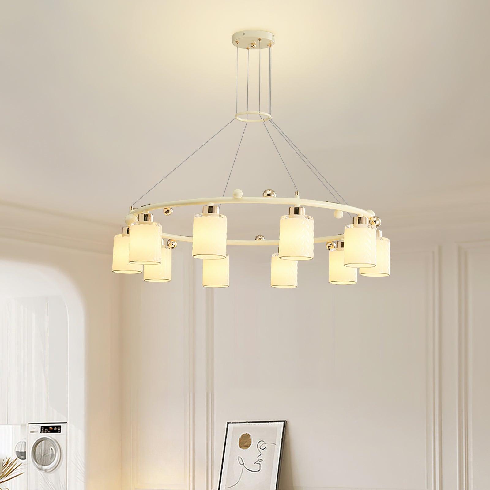 Alsile Japandi Style Glass Chandelier - Blowlighting