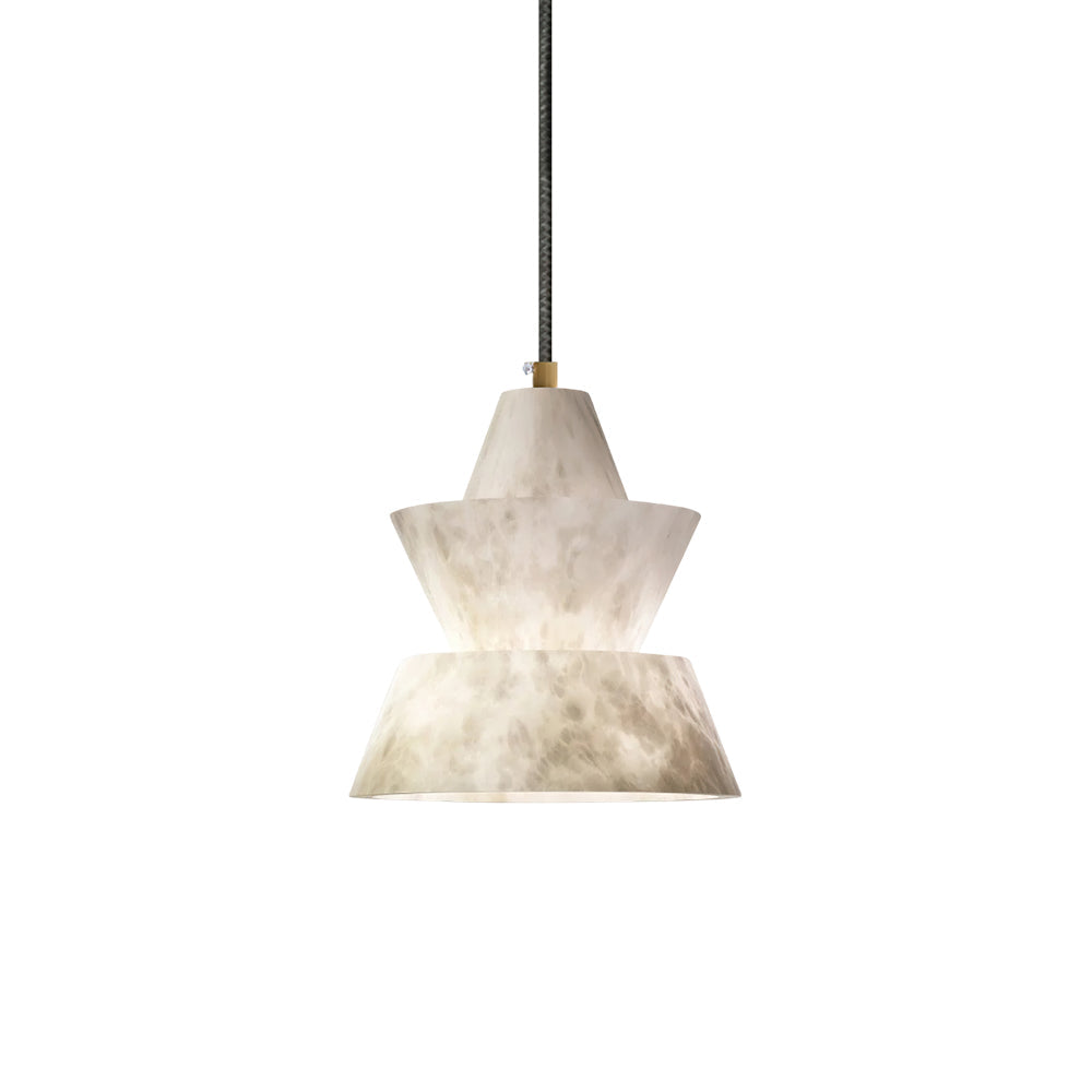 Ezion Layered White Alabaster Pendant Light - Letslighting