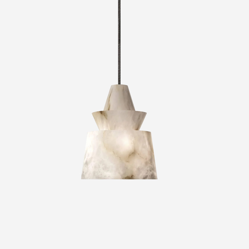 Ezion Layered White Alabaster Pendant Light - Letslighting