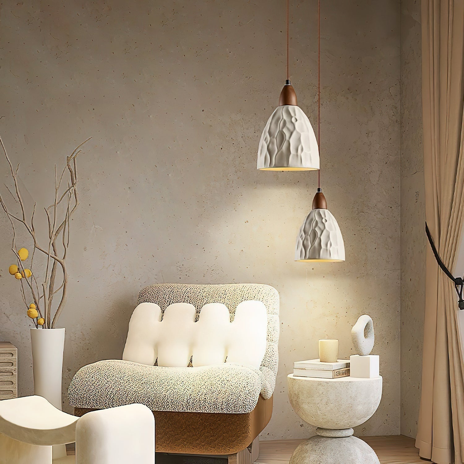 Osilora Premium Nordisch Kunst Ripple Holz Pendelleuchte-Letslighting
