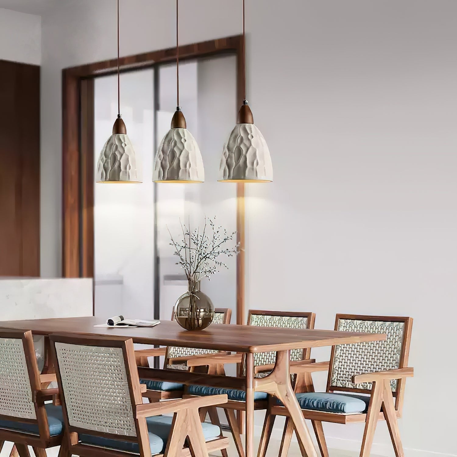 Osilora Premium Nordisch Kunst Ripple Holz Pendelleuchte-Letslighting