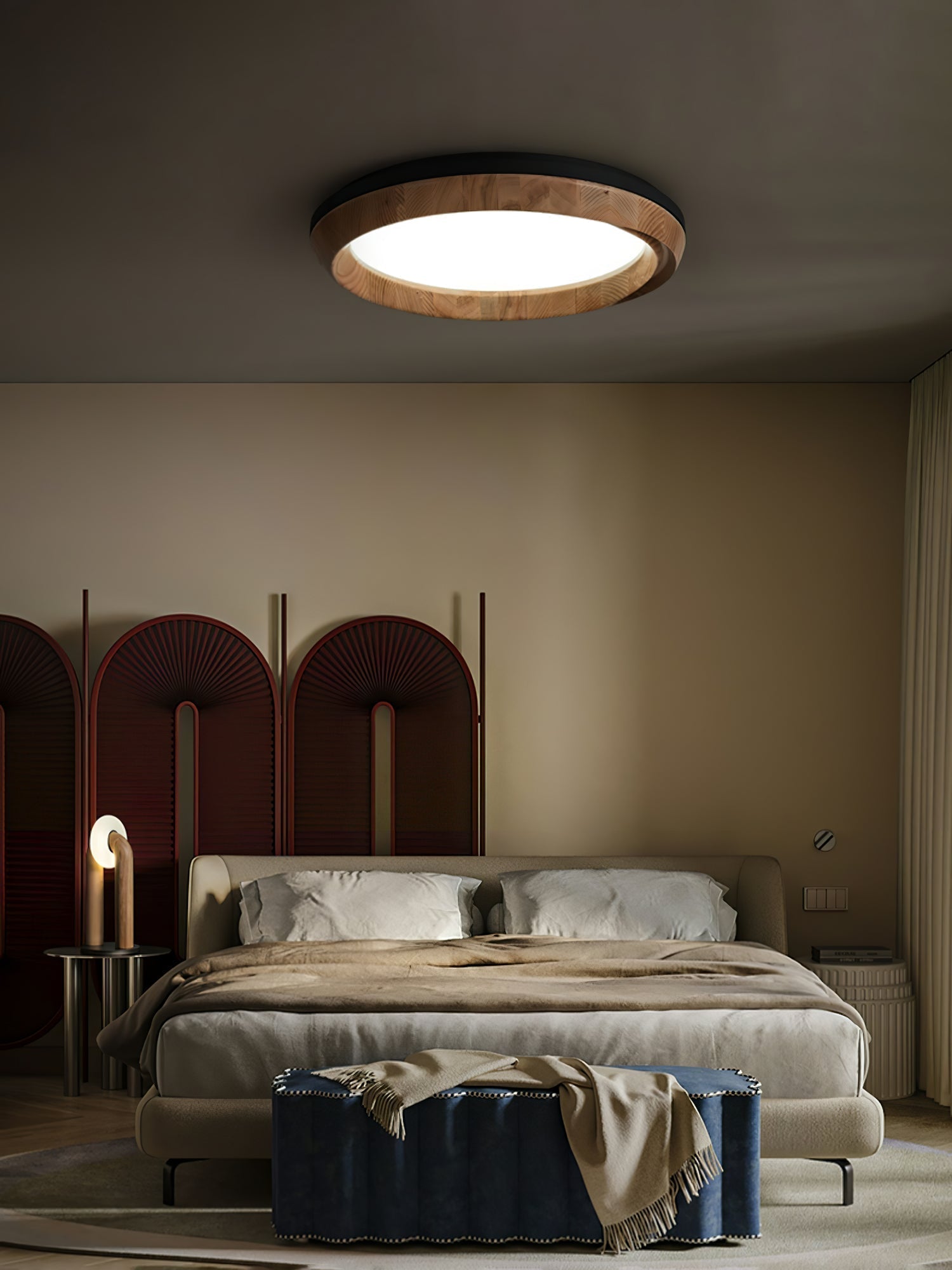 Aurdoreth Modern Minimalistisch Ripple Holz Deckenleuchte-Letslighting