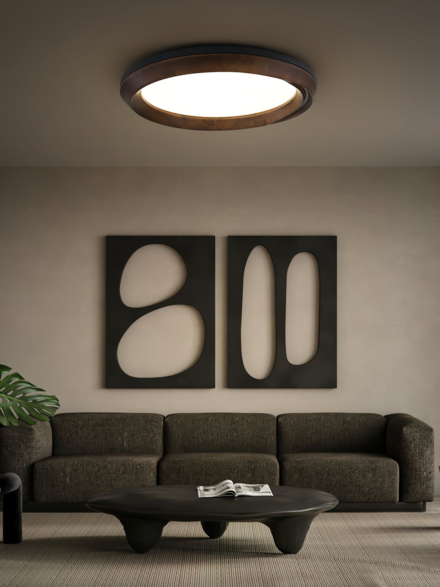 Aurdoreth Modern Minimalistisch Ripple Holz Deckenleuchte-Letslighting