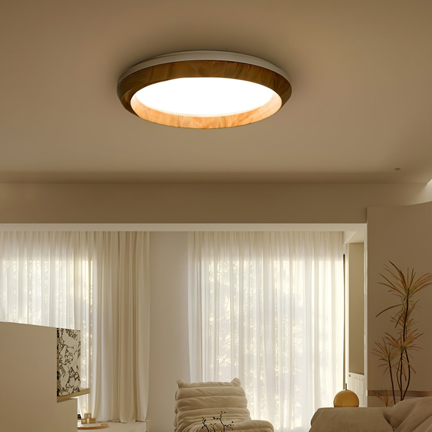 Aurdoreth Modern Minimalistisch Ripple Holz Deckenleuchte-Letslighting