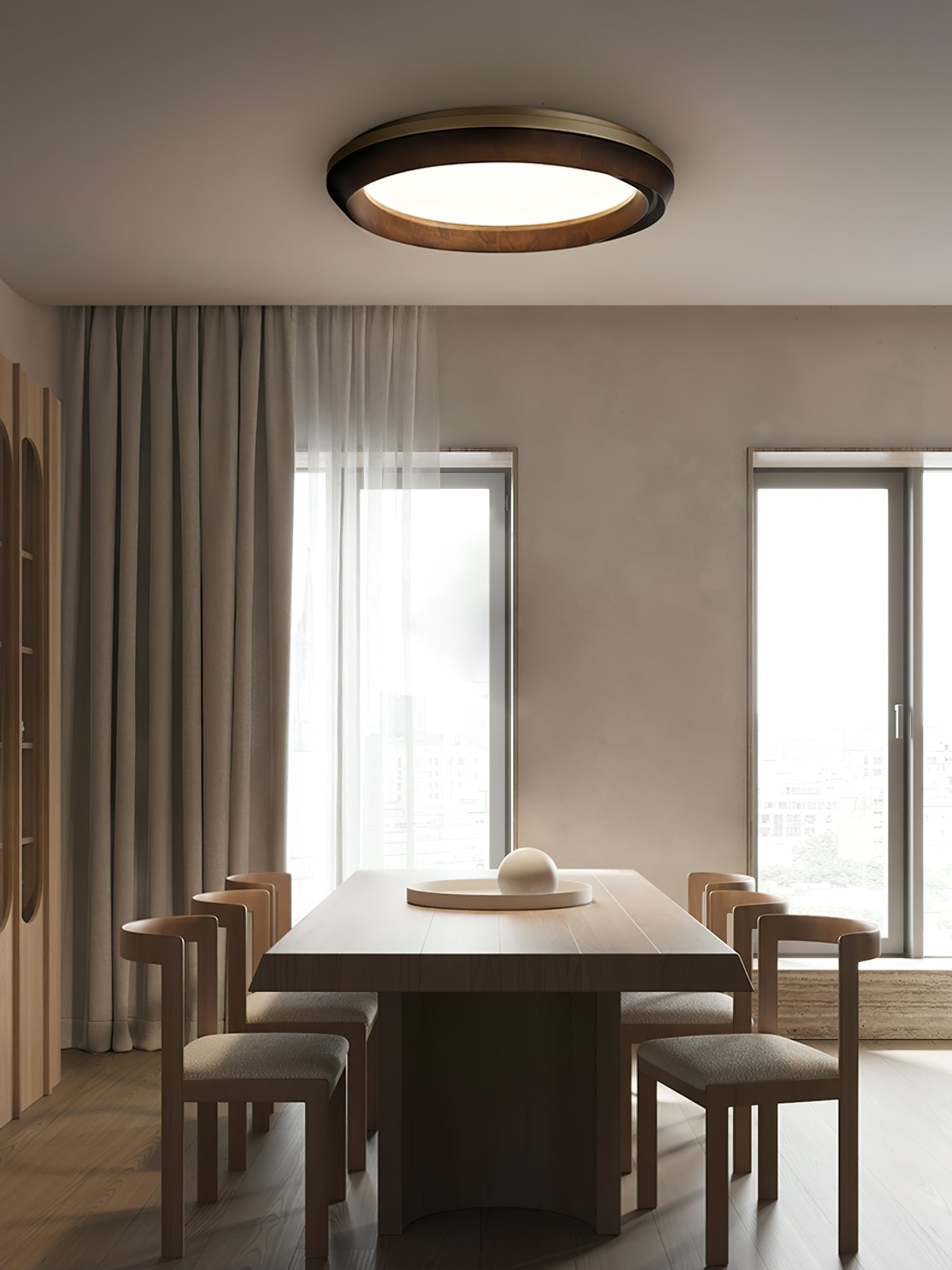 Aurdoreth Modern Minimalistisch Ripple Holz Deckenleuchte-Letslighting
