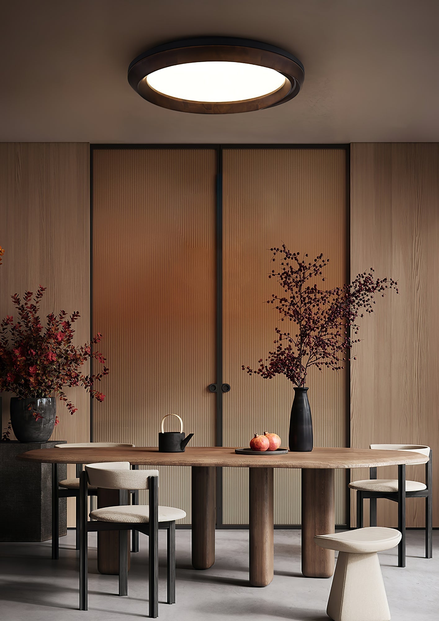 Aurdoreth Modern Minimalistisch Ripple Holz Deckenleuchte-Letslighting