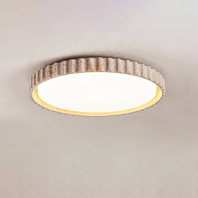 Ornorus Fluted Ring Travertine Ceiling Light - Neutralighting