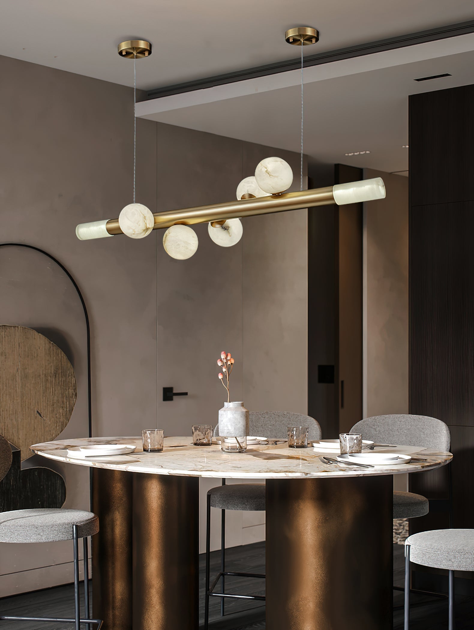 Avaros Modern Minimalist Alabaster Pendant Light - Letslighting