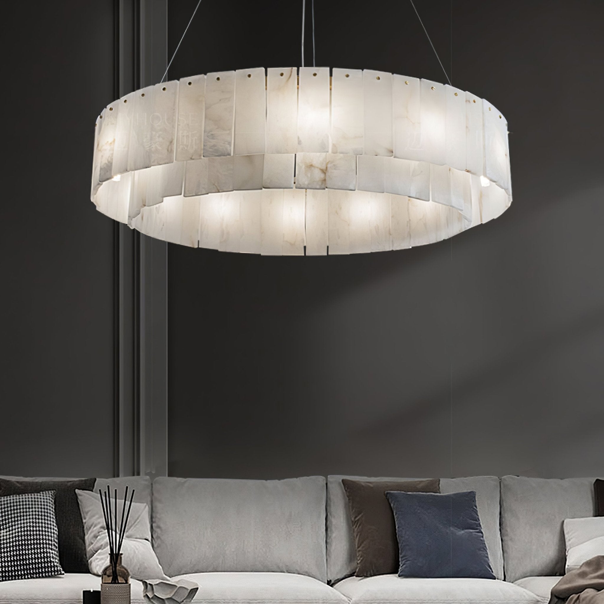 Zelaean Alabaster Round Pendant Light - Neutralighting