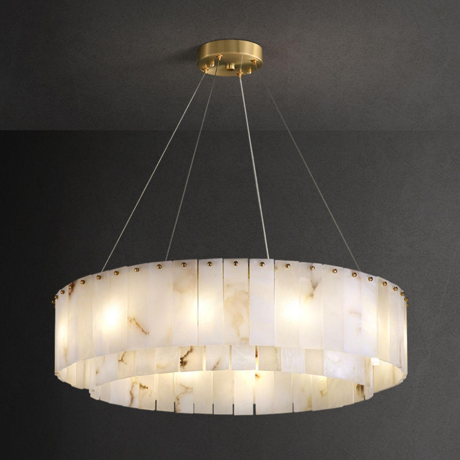 Zelaean Alabaster Round Pendant Light - Neutralighting