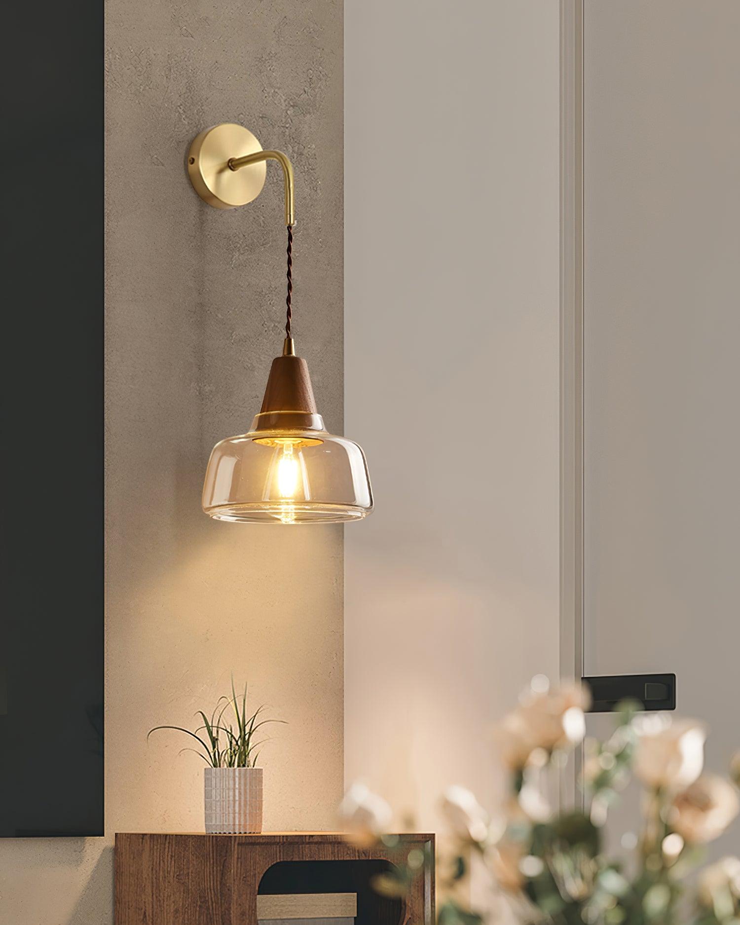 York Moderne Wandleuchte aus Bernsteinfarbenem Glas-Letslighting