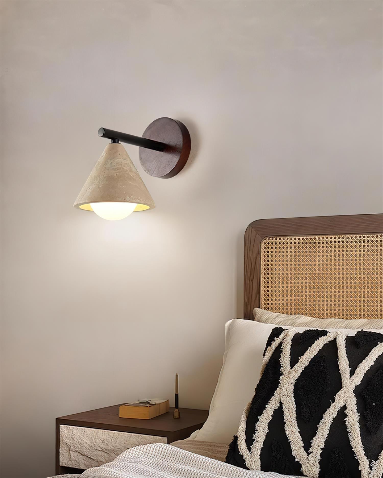 Riita Wall Lamp triangular cone-shaped travertine - Letslighting