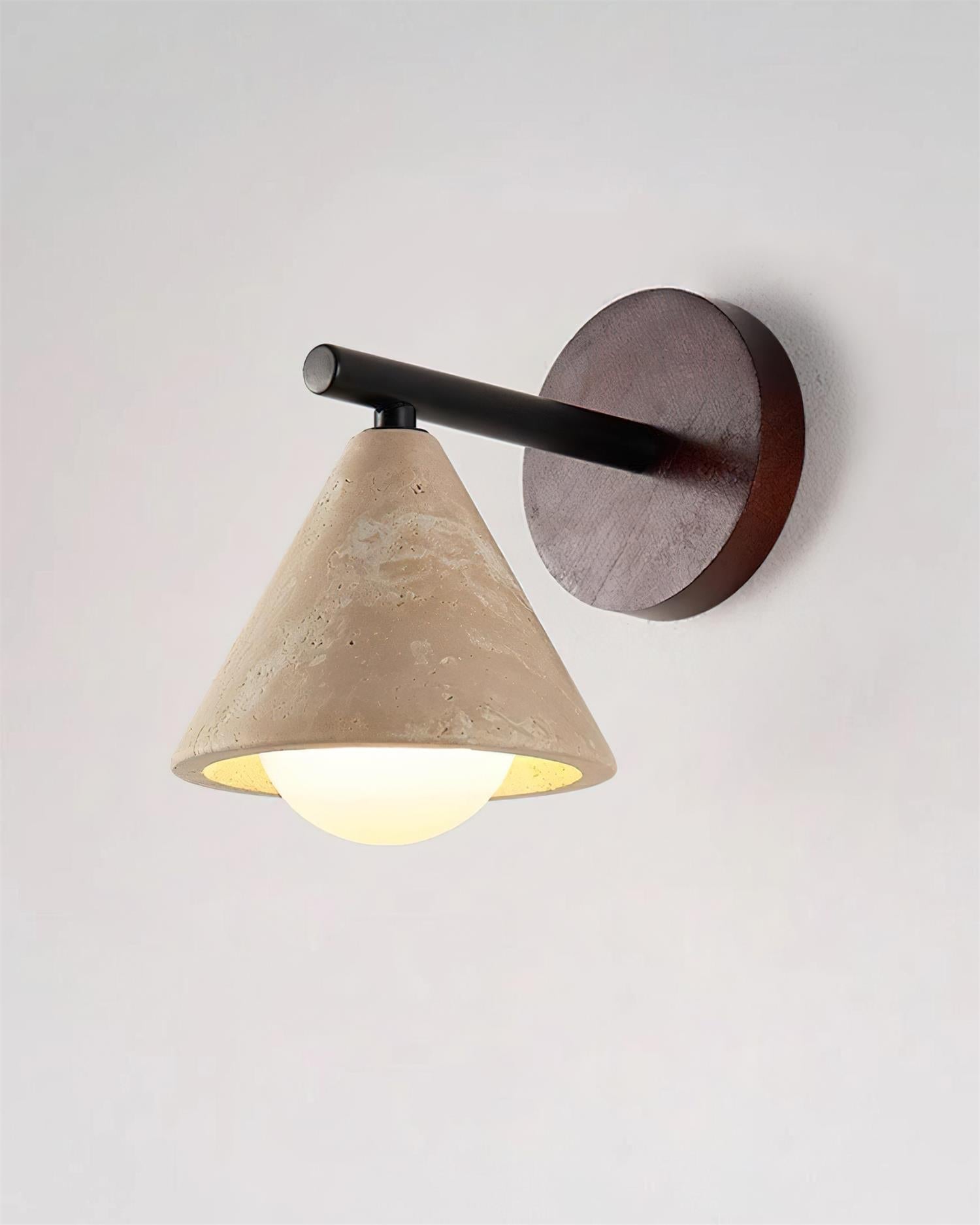 Riita Wall Lamp triangular cone-shaped travertine - Letslighting