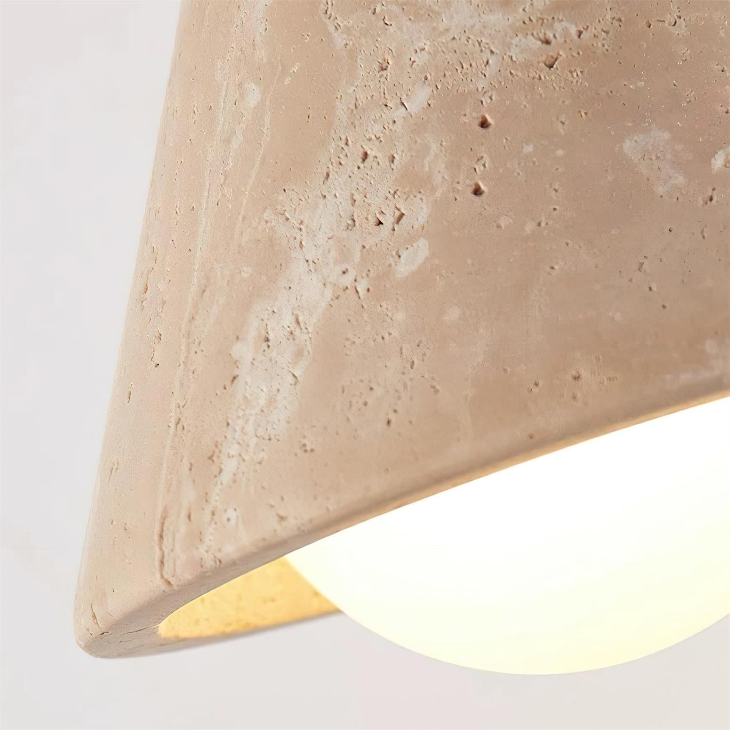Riita Wall Lamp triangular cone-shaped travertine - Letslighting