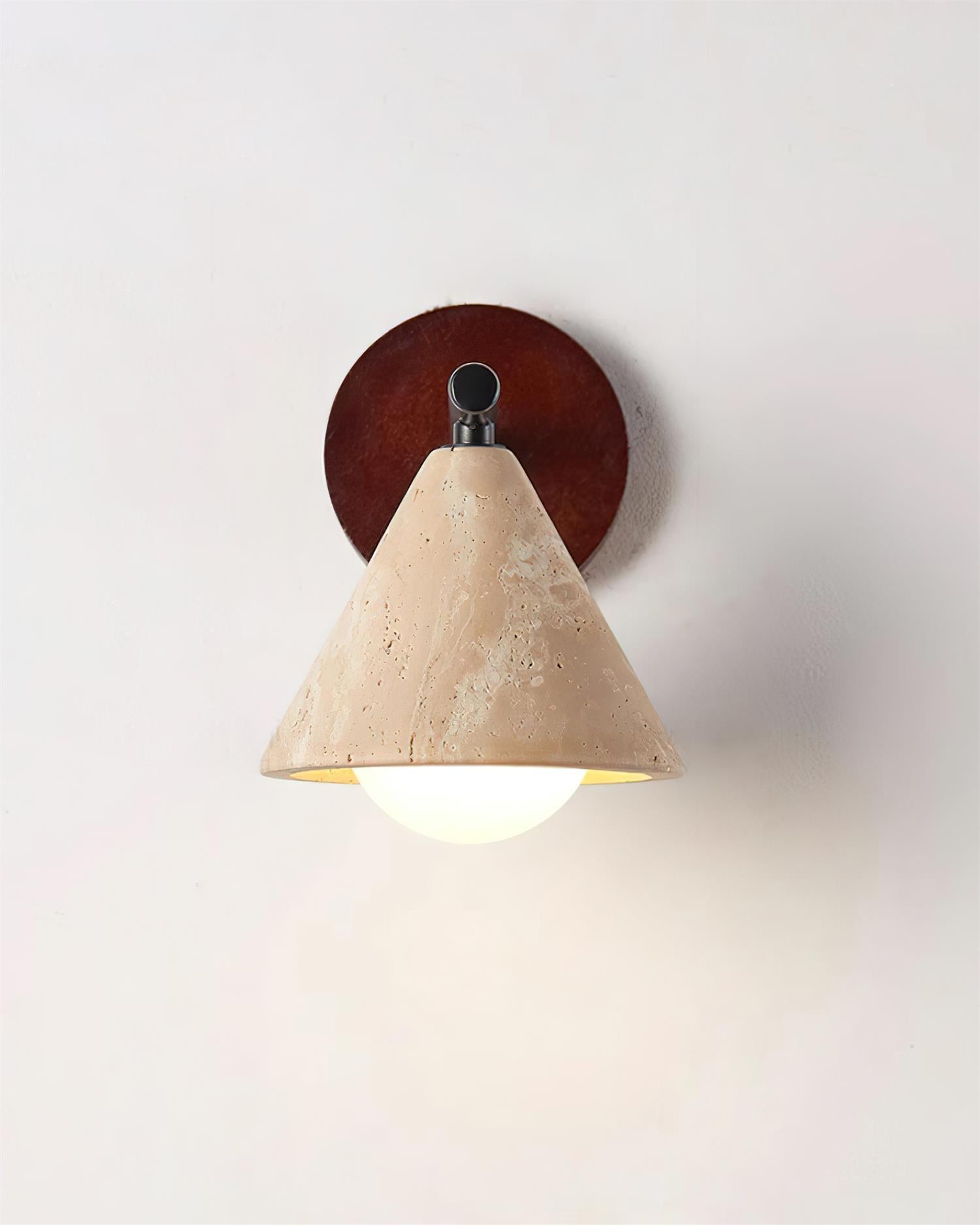 Riita Wall Lamp triangular cone-shaped travertine - Letslighting