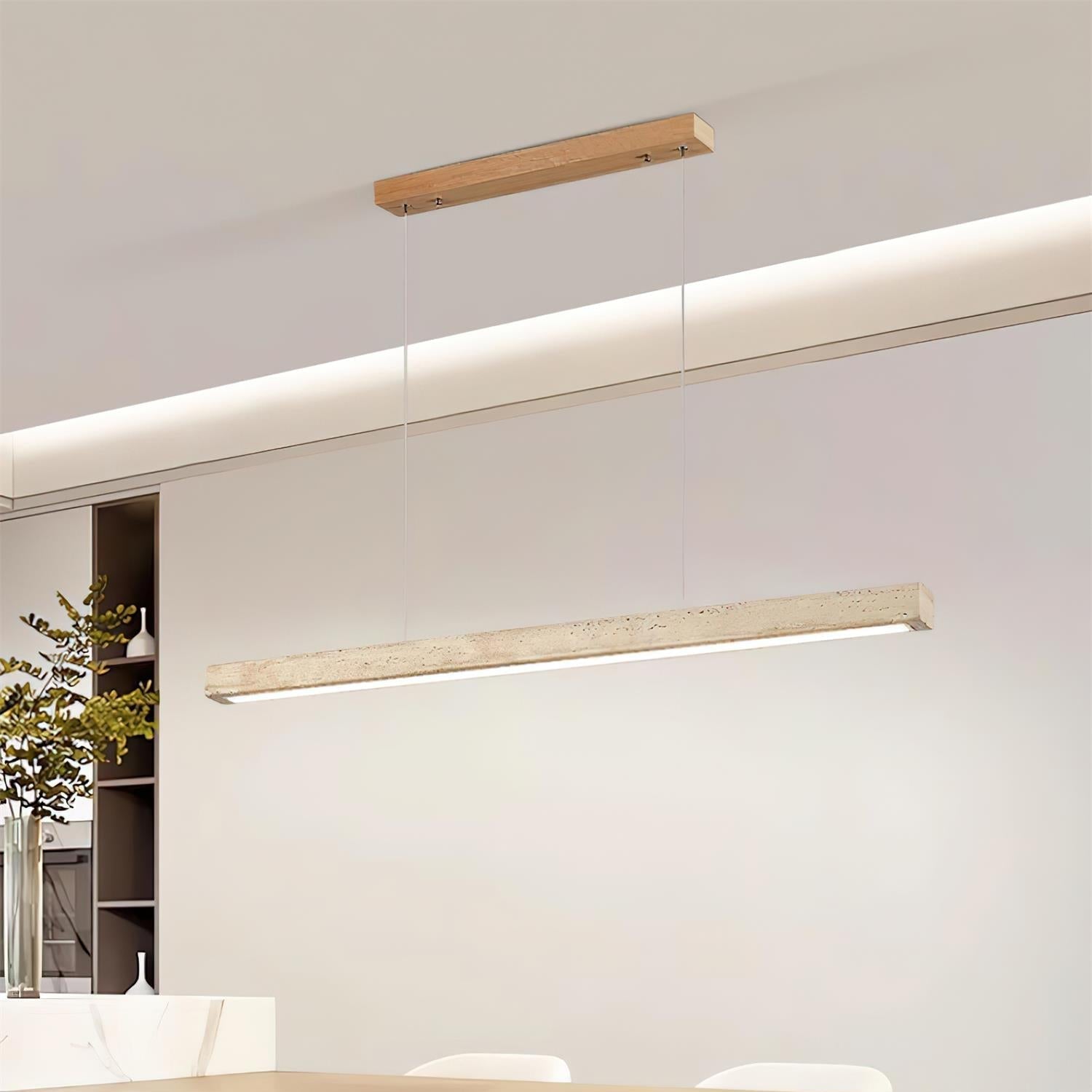 Delya Linear Travertine Pendant Lamp - Letslighting