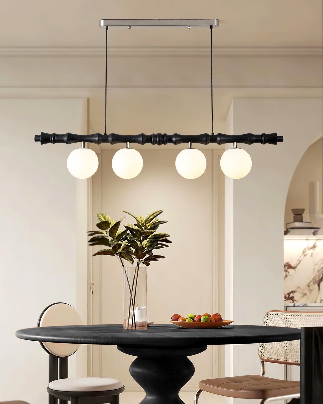 Bivio Pendelleuchte Holz Kugel Lineare Kronleuchter-Letslighting