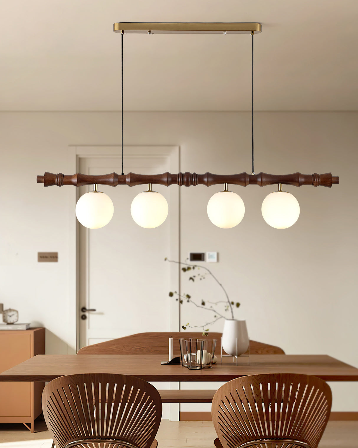 Bivio Pendelleuchte Holz Kugel Lineare Kronleuchter-Letslighting