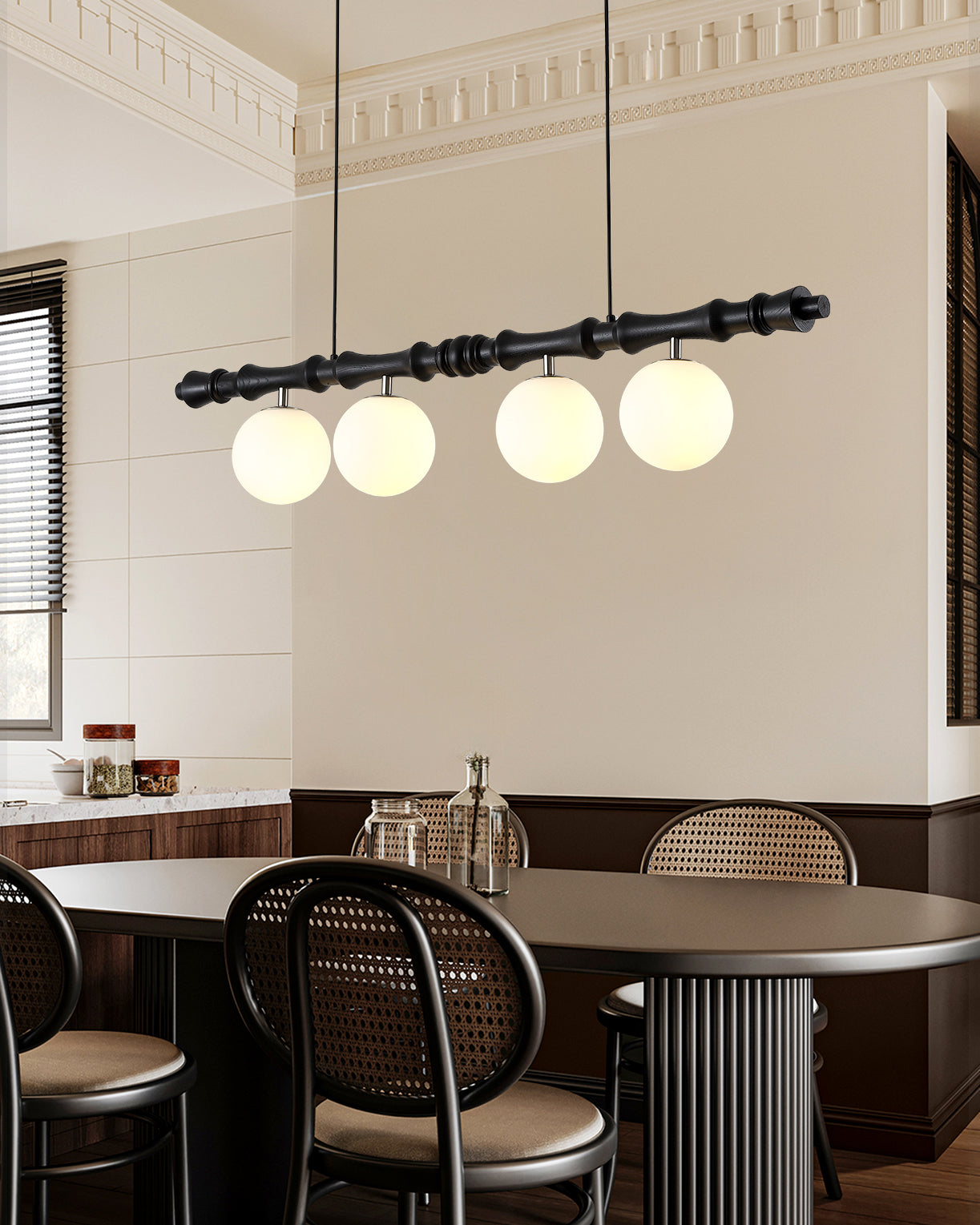 Bivio Pendelleuchte Holz Kugel Lineare Kronleuchter-Letslighting