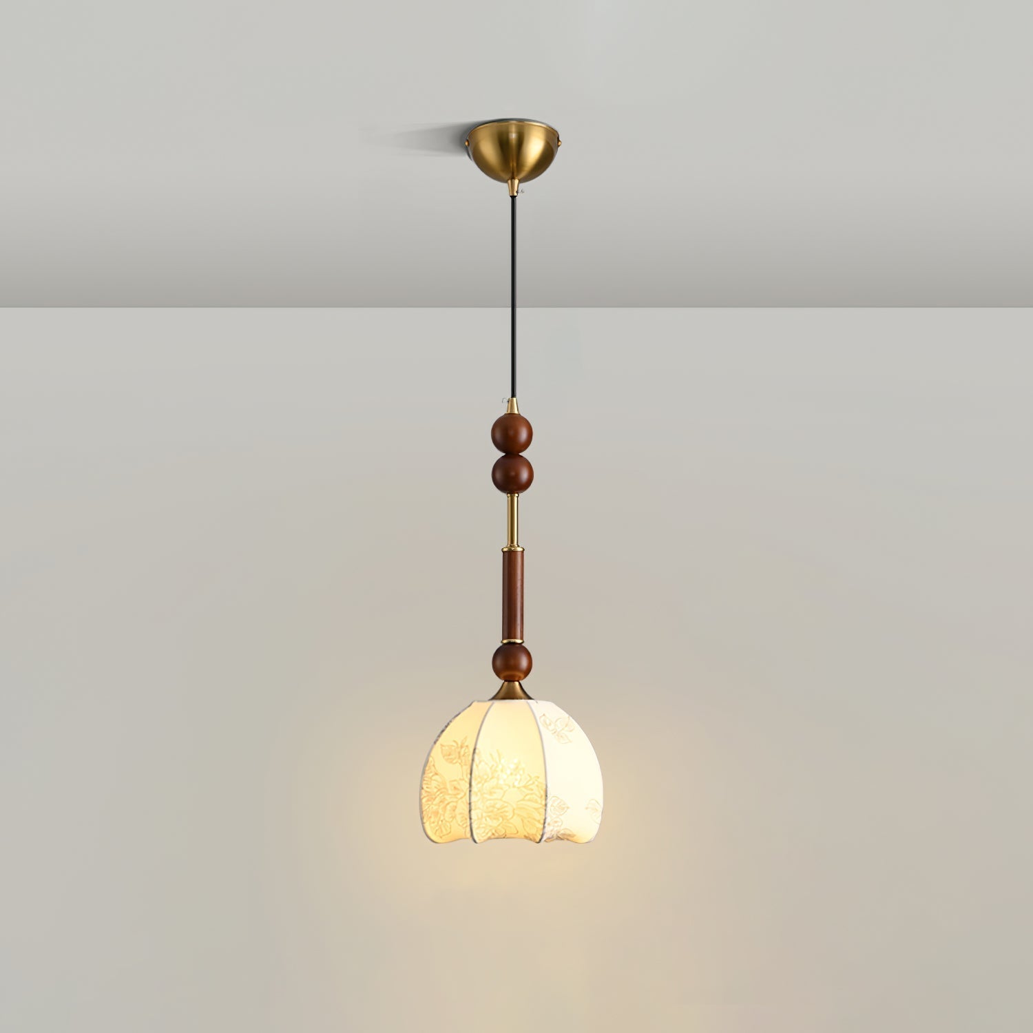 Halo Bernstein Glanz Vintage Holz Pendelleuchte-Letslighting