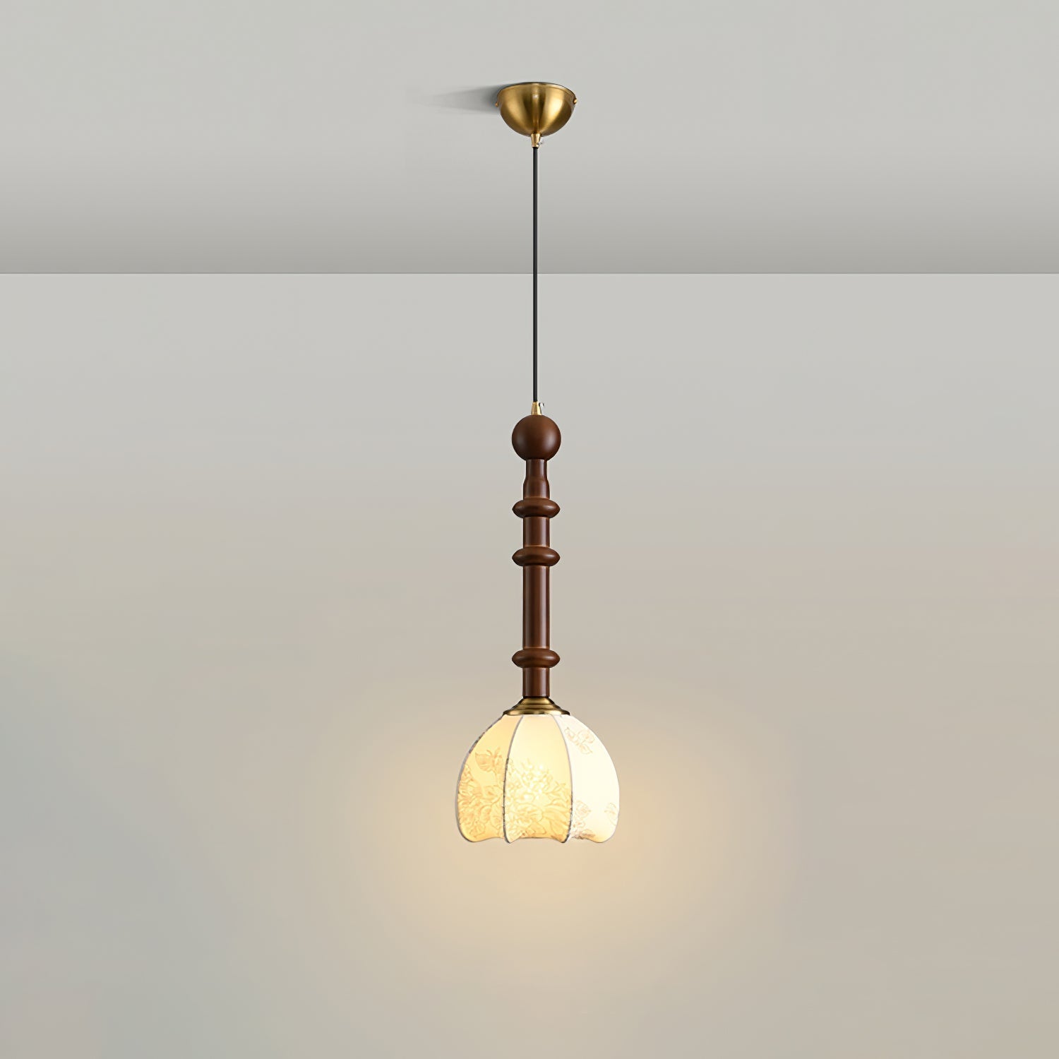 Halo Bernstein Glanz Vintage Holz Pendelleuchte-Letslighting