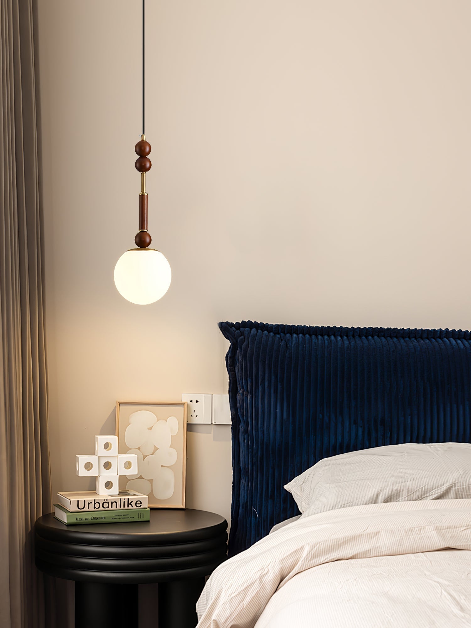 Halo Bernstein Glanz Vintage Holz Pendelleuchte-Letslighting