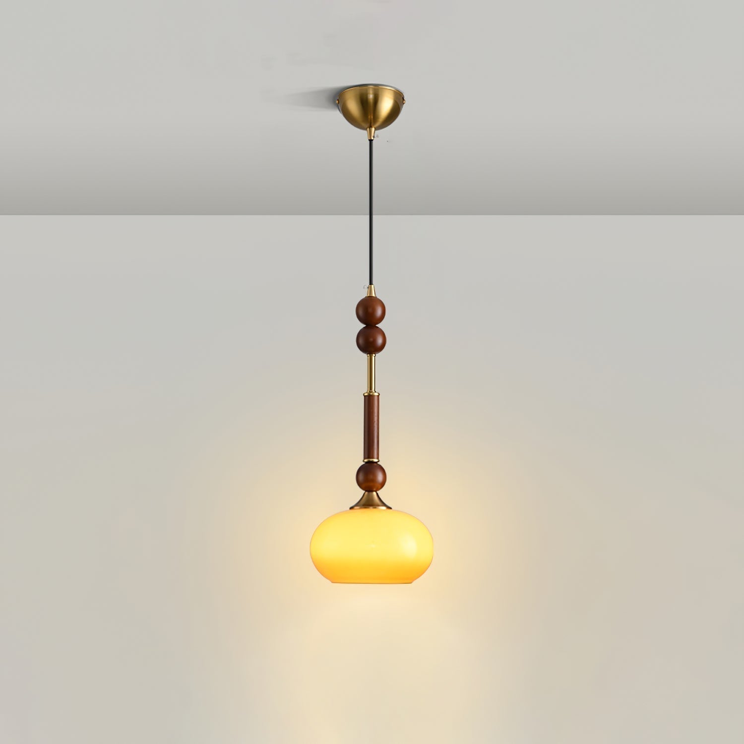 Halo Bernstein Glanz Vintage Holz Pendelleuchte-Letslighting